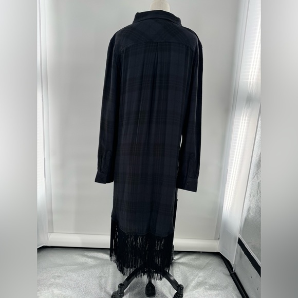 Rails Plaid Fringe Trim Dress Size Large - Picture 3 of 7